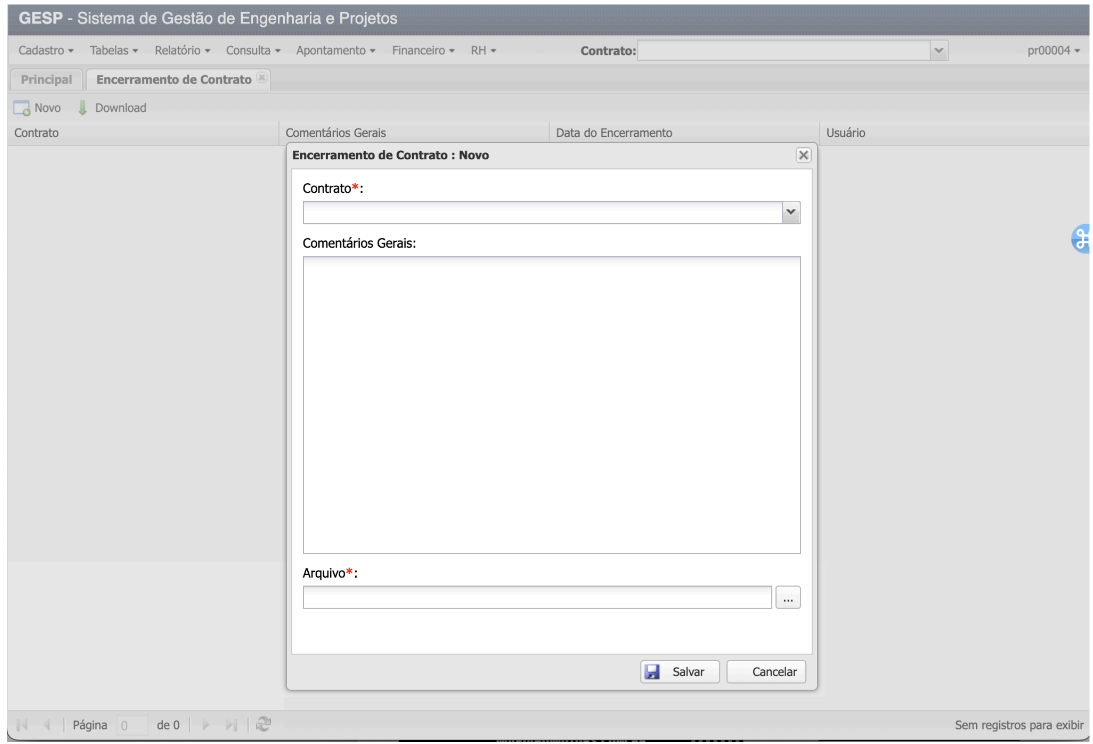 Encerramento de Contratos